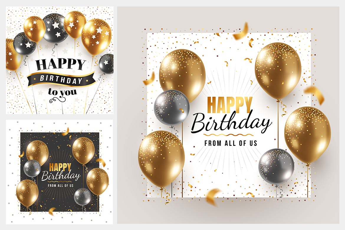 生日快乐派对气球背景 Happy birthday backgrounds 图片素材 第4张
