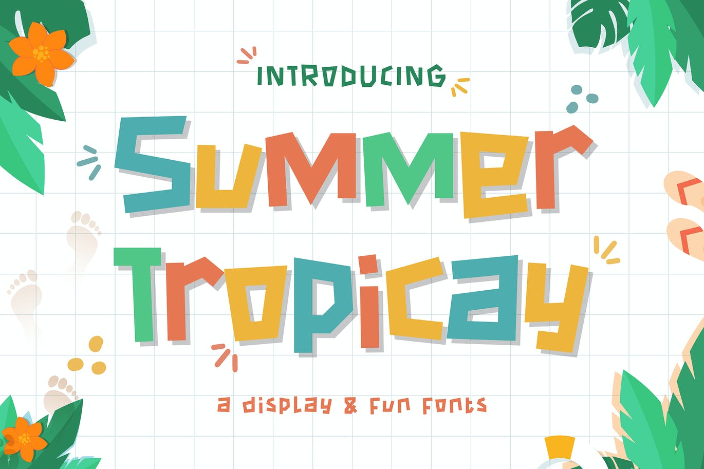 夏季热带彩色无衬线字体 Summer Tropica – Playful Font 设计素材 第1张