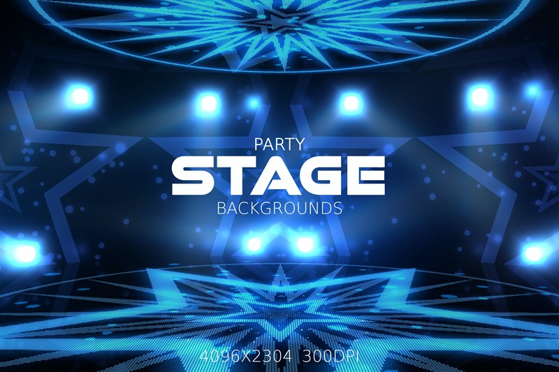 蓝色派对舞台背景 Party Stage Backgrounds 图片素材 第1张