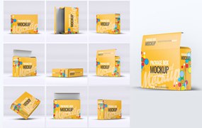 产品包装纸盒样机图psd模板 Package Boxes Mock-Up