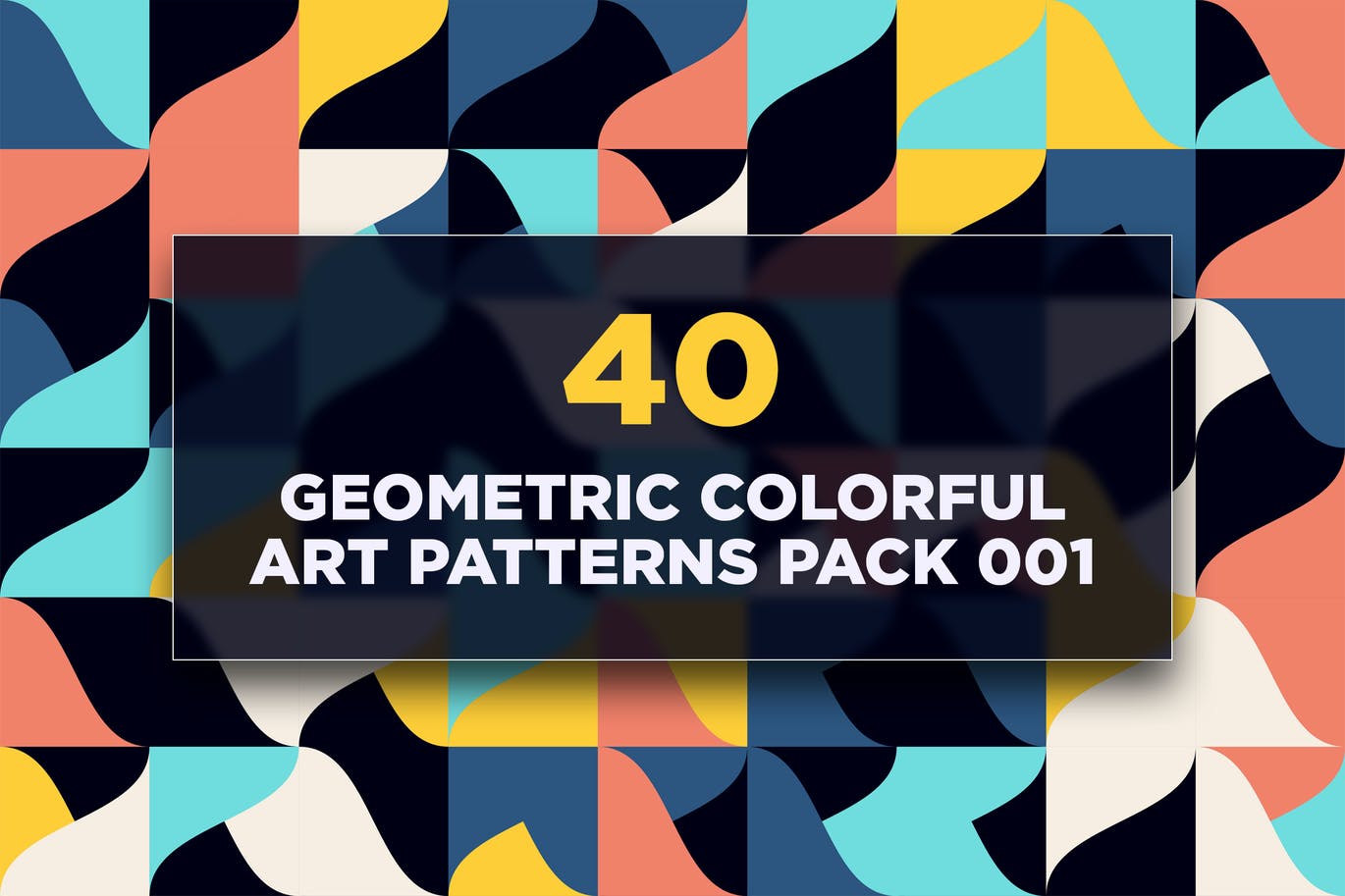 40个几何彩色艺术图案包v1 40 Geometric Colorful Art Patterns Pack 001 图片素材 第1张