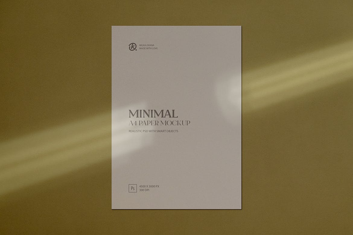 极简的A4文件纸张样机图psd模板 Minimal A4 Paper Mockup 样机素材 第4张