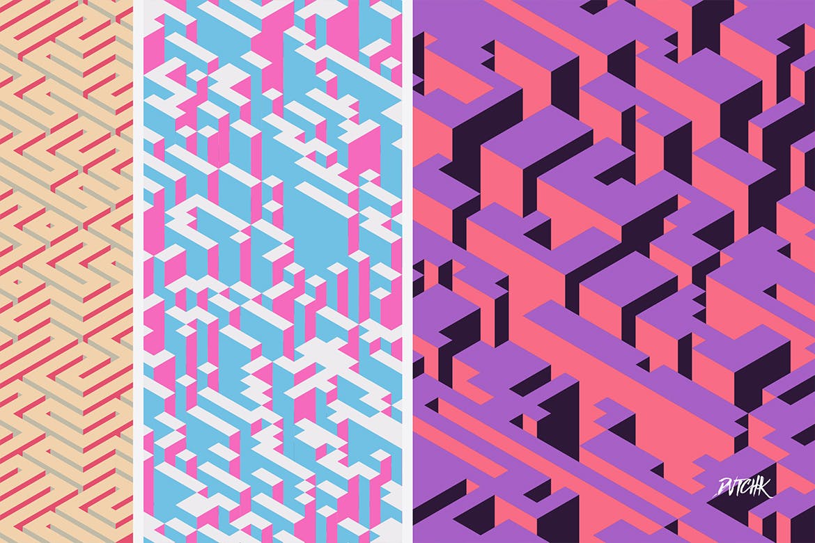 彩色等距矢量迷宫背景 Isometric | Vector Backgrounds 图片素材 第3张