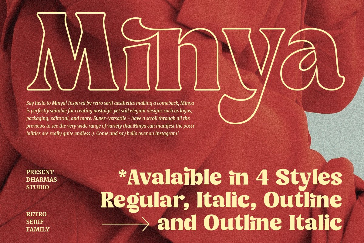 英文字体：优雅复古美学英文杂志海报衬线字体 Minya - Retro Font 设计素材 第5张