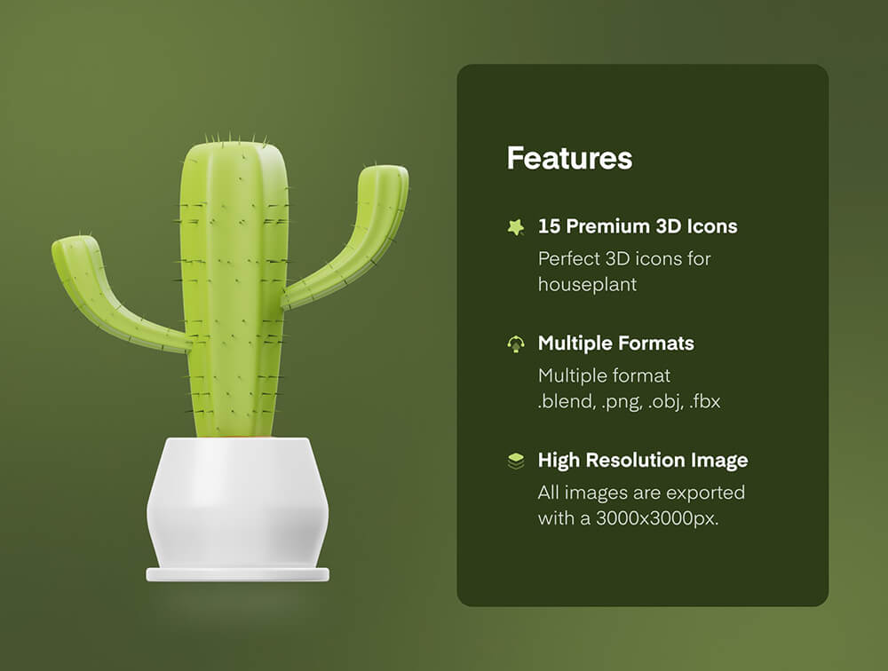 室内植物3D图标 图标素材 第6张