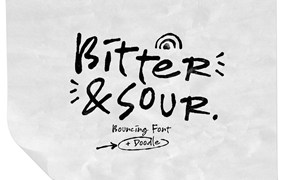 英文字体：趣味俏皮有趣的涂鸦图形字体和英文手写字体 Bitter & Sour