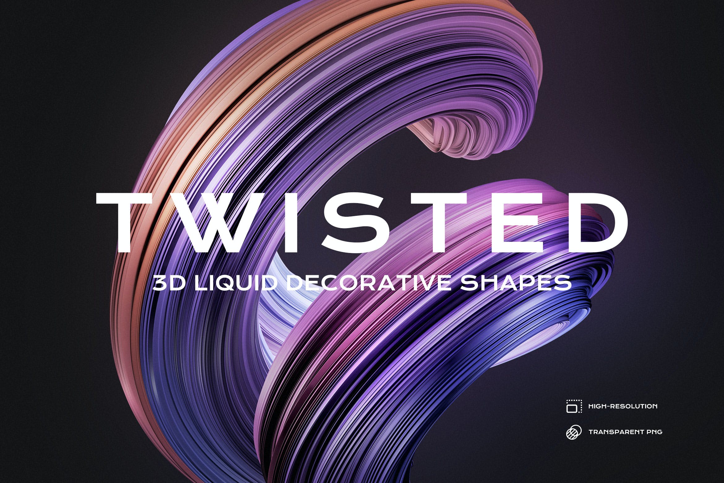 3D扭曲装饰形状背景 3D Twisted Decorative Shapes Backgrounds 图片素材 第1张