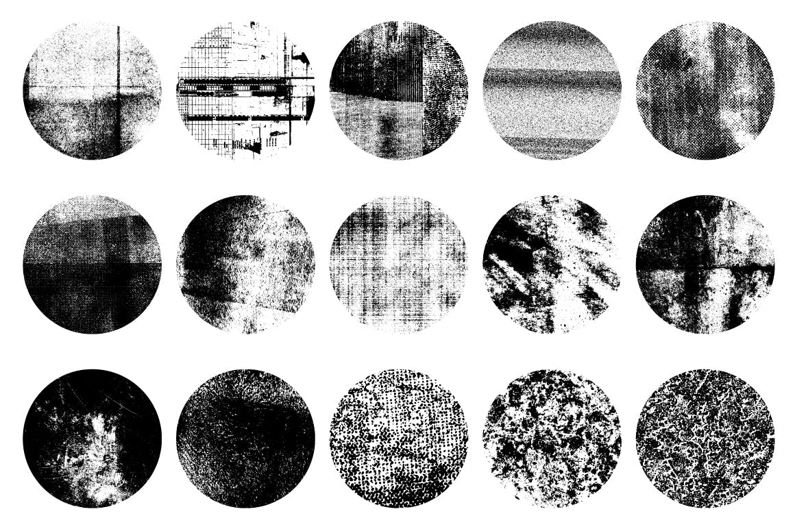 50个艺术圆形纹理套件 Artistic Textured Circles Kit 图片素材 第3张