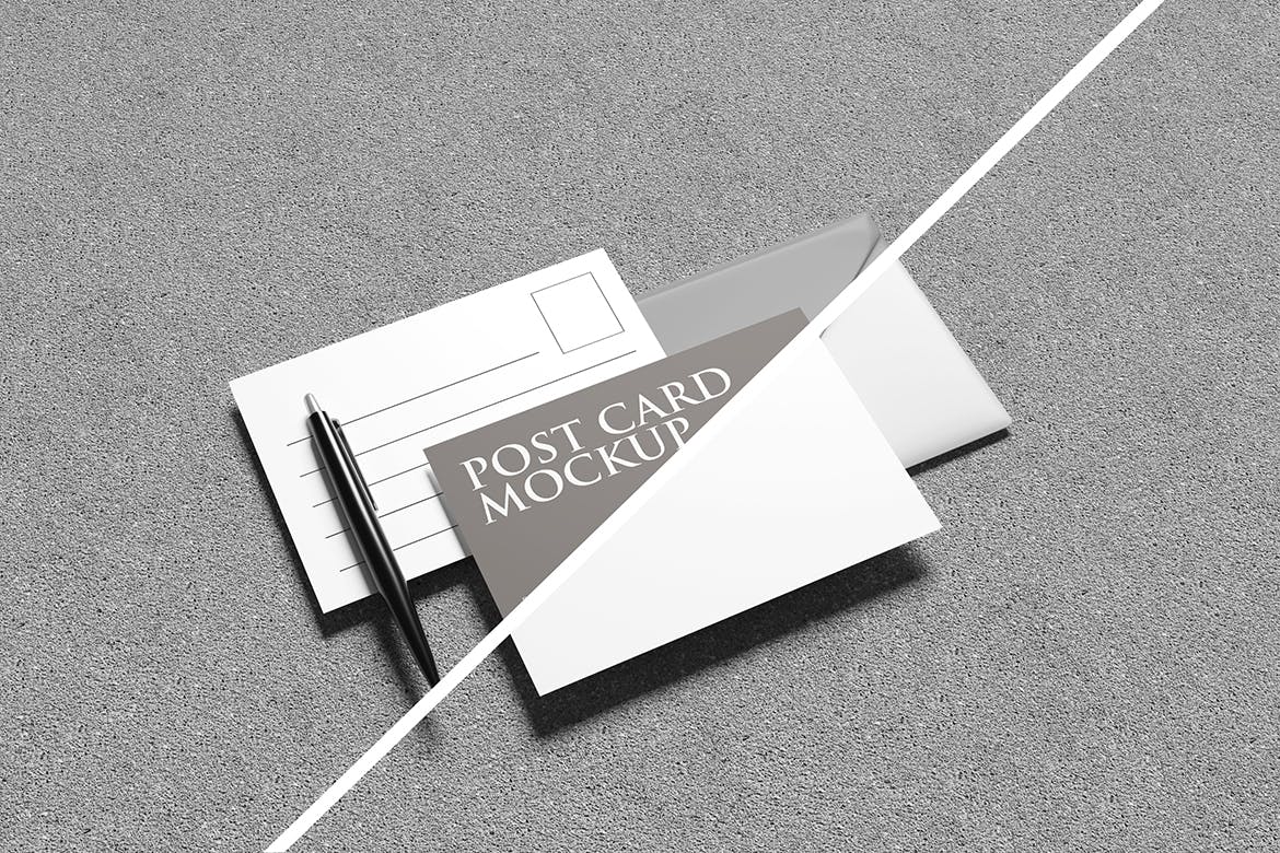 优雅的明信片设计样机模板 Elegant Post Card Mockup 样机素材 第2张