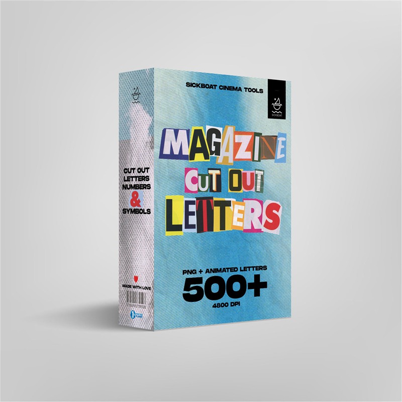 500多种拼贴艺术美学杂志报纸手工剪裁字母数字符号背景免扣PNG+视频素材包 Sickboat Magazine Cut Out Letters PNG + Animations 影视音频 第2张