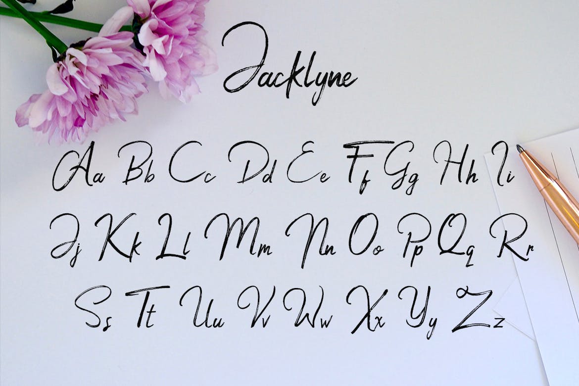 清晰干燥线条英文手写脚本字体 Jacklyne – Dry Brush Typeface Font 设计素材 第6张