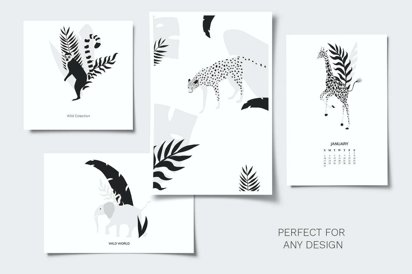 热带图案和动物剪贴画 Tropical patterns & animals clipart 图片素材 第3张