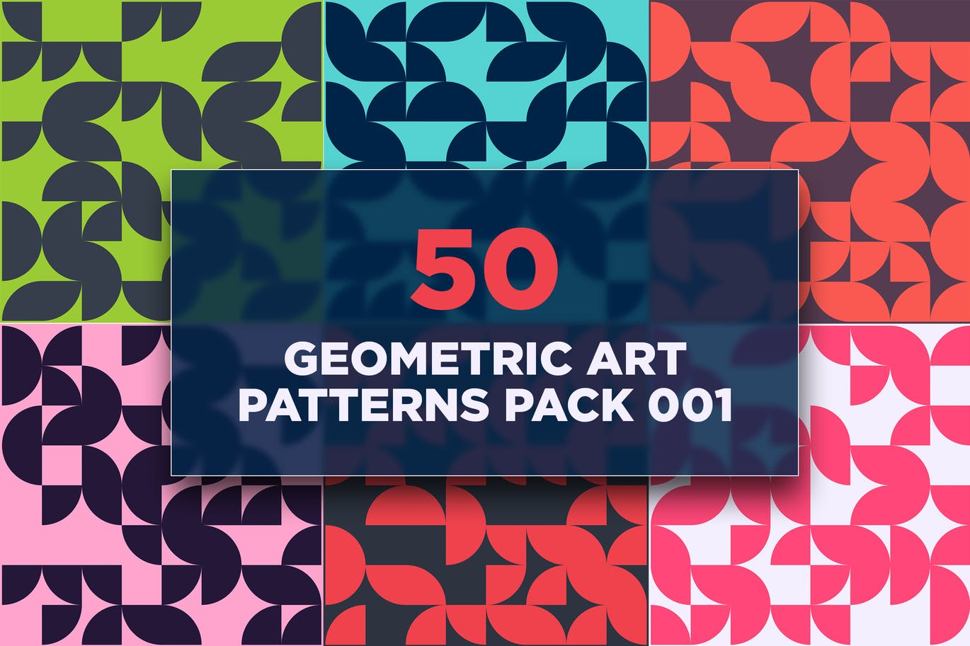 50个几何艺术图案包v1 50 Geometric Art Patterns Pack 001 图片素材 第1张