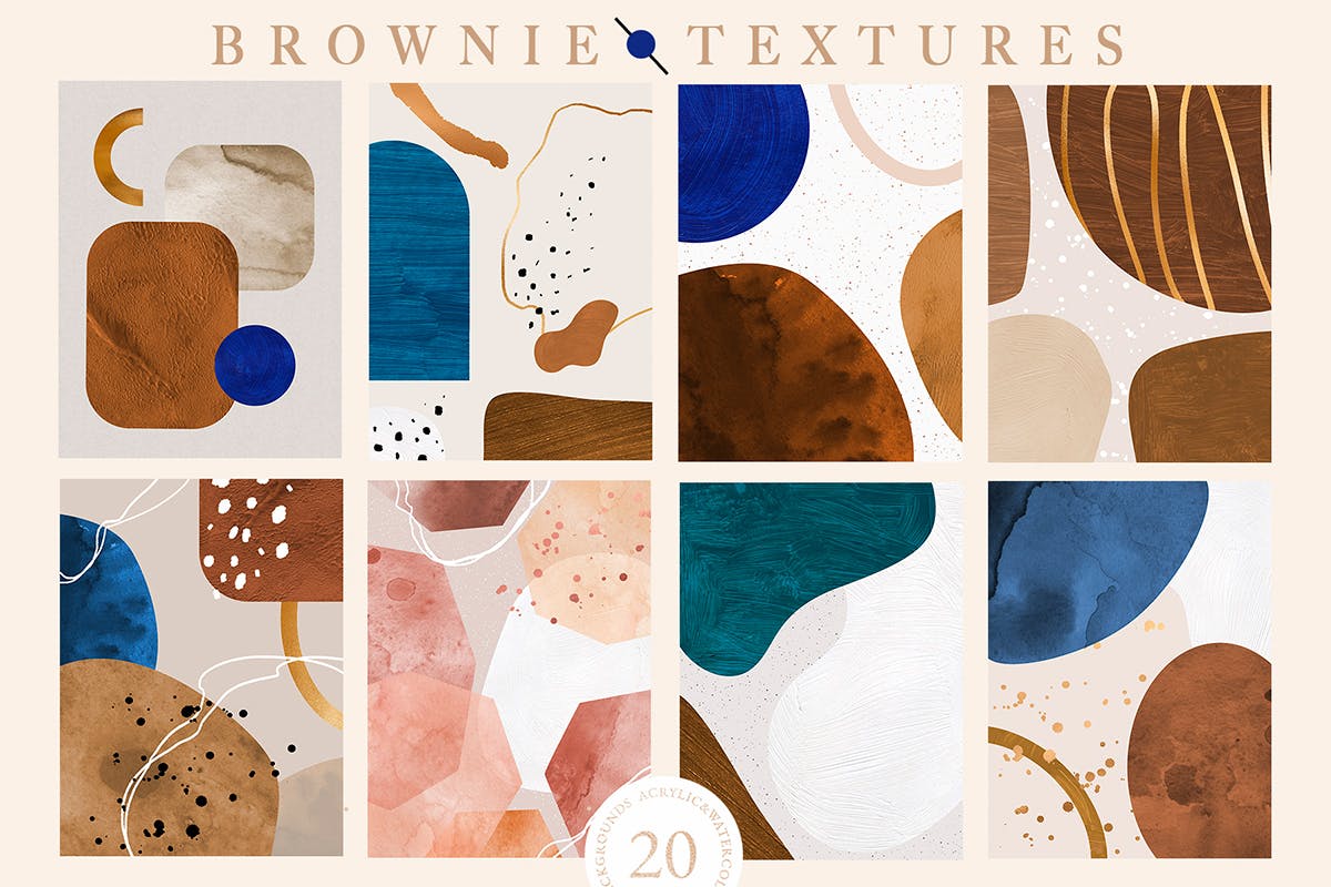 时尚请柬抽象纹理艺术包 Brownie Invitation Textures 图片素材 第5张