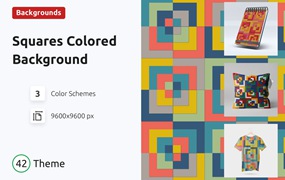 彩色几何方块形状背景 Background Square Colored Shapes