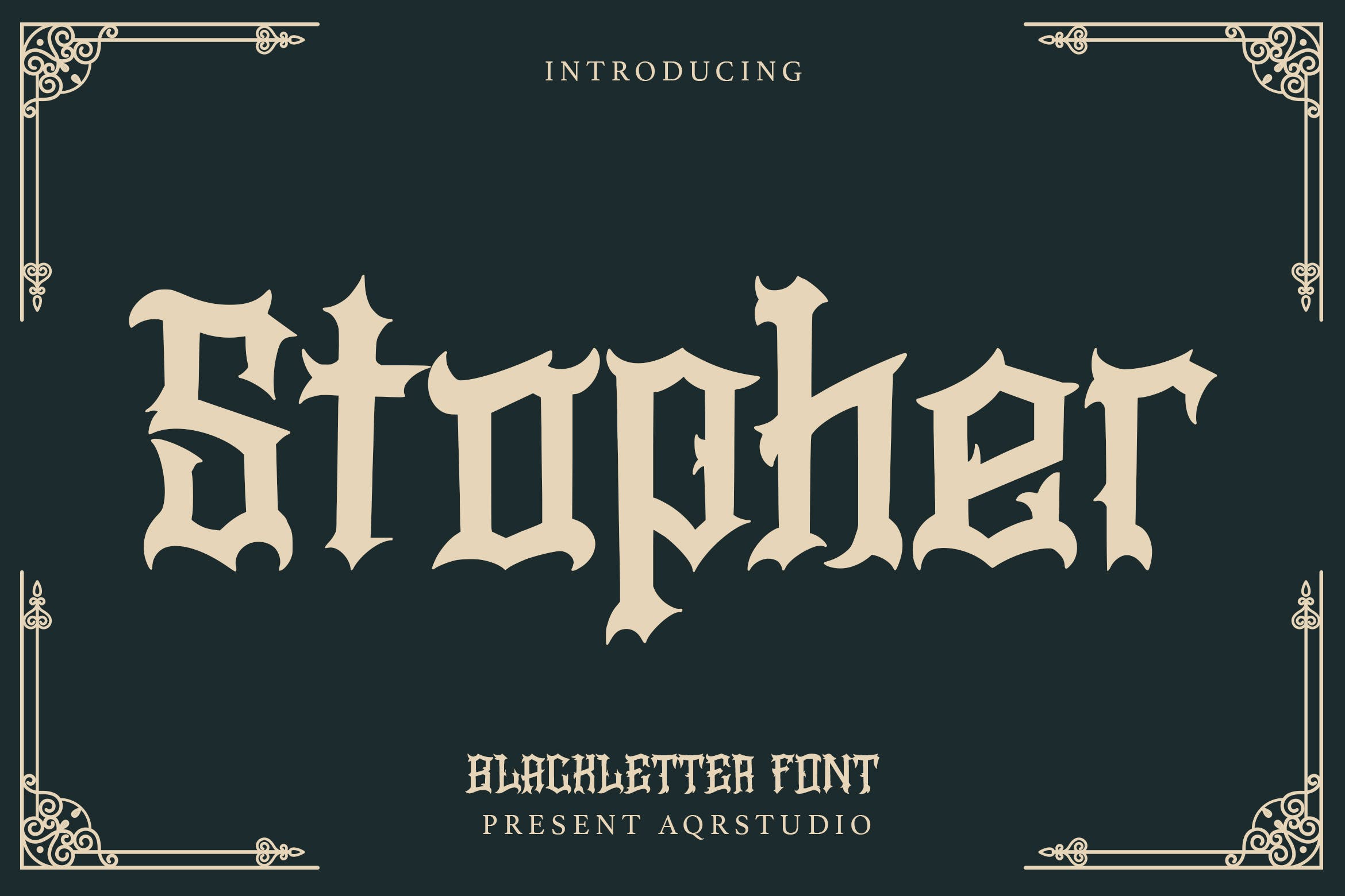 欧美复古哥特手写字体设计 Stopher – Blackletter Font 设计素材 第1张