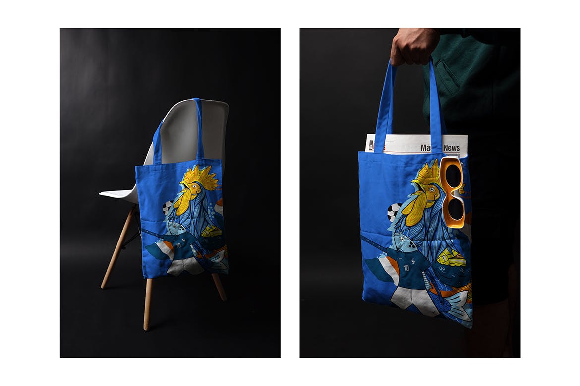 垂直逼真的购物手提袋设计样机 Vertical Realistic Tote Bag Mockup 样机素材 第6张