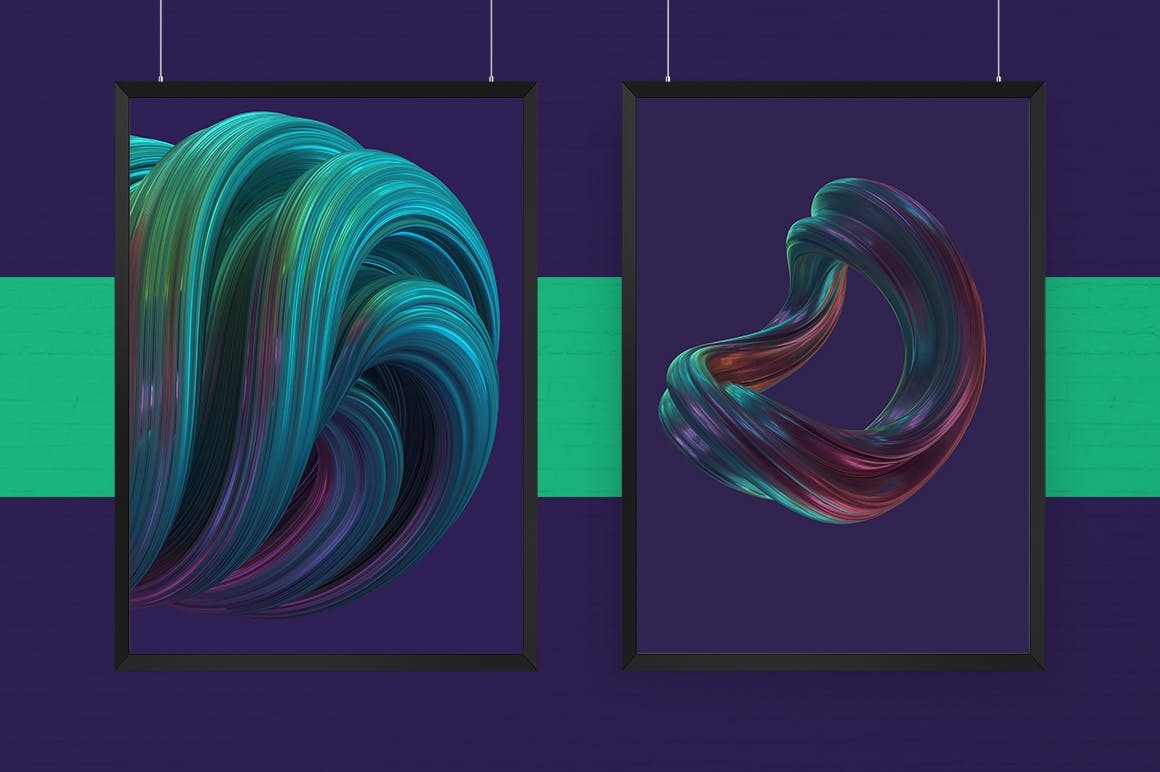 扭曲形状抽象3D渲染多彩背景 Abstract 3D Rendering of Twisted Shapes – Colorful 图片素材 第5张