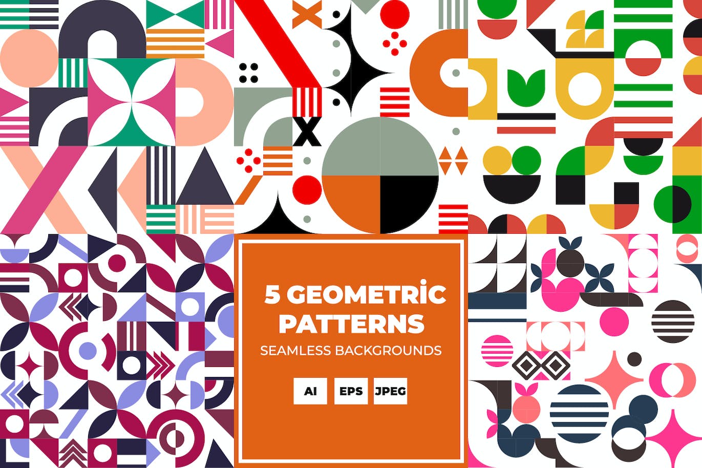 抽象的几何图案背景 Abstract Geometric Backgrounds 图片素材 第1张
