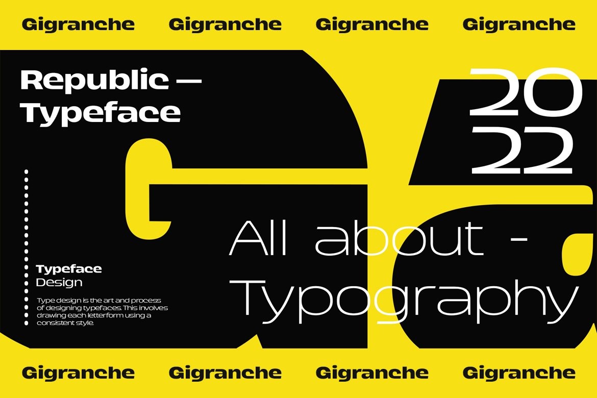 Gigranche现代极简英文字体完整版 设计素材 第6张