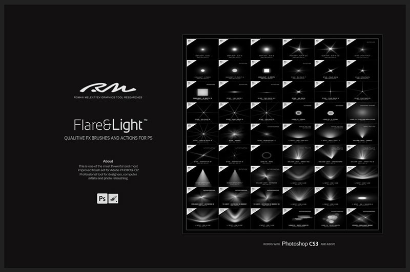 64个光效和灯光Photoshop笔刷 笔刷资源 第4张