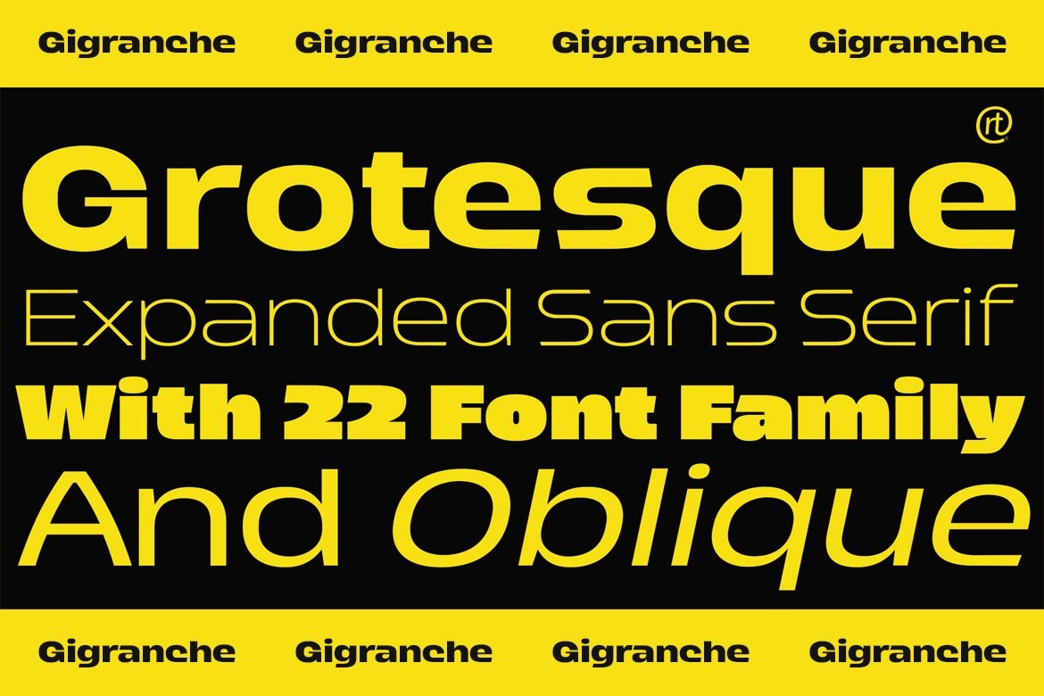 Gigranche现代极简英文字体完整版 设计素材 第4张