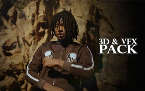 84个潮流嘻哈风格3D岩石报纸杯子货币悬浮移动效果视频素材包 LINGO 3D & VFX PACK