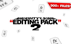 嘻哈3D字体覆盖预设摇晃文本动画纹理+音效 NaughtyyJuan Editing Pack V2