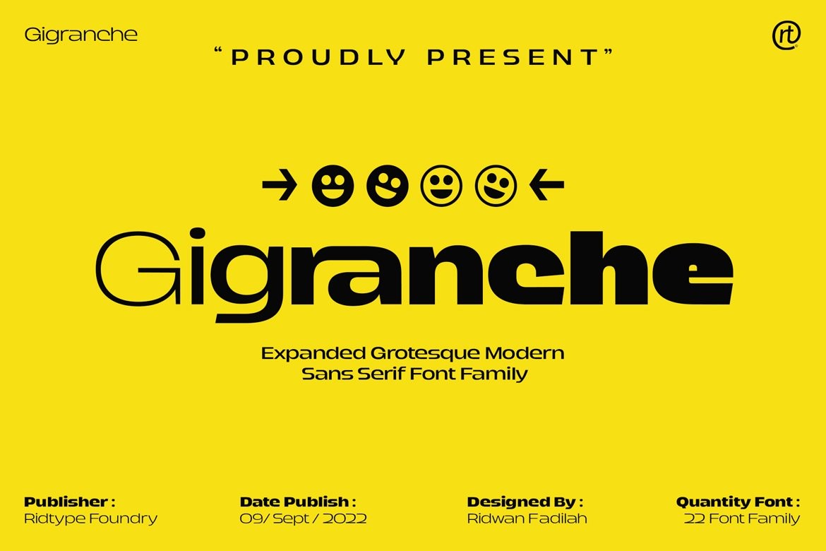 Gigranche现代极简英文字体完整版 设计素材 第1张