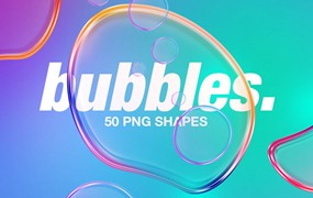 50张时尚透明气泡抽象图形PNG图片素材