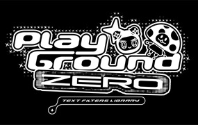潮流复古酸性嘻哈半色调风格化文字图形印花特效PS动作素材 Playground ZERO™