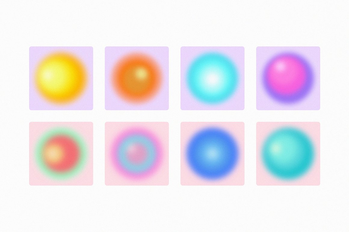 48款渐变高清模糊噪点颗粒纹理抽象艺术圆圈PNG免抠背景图设计素材 Round Circle Gradient Textures Pack . 第6张