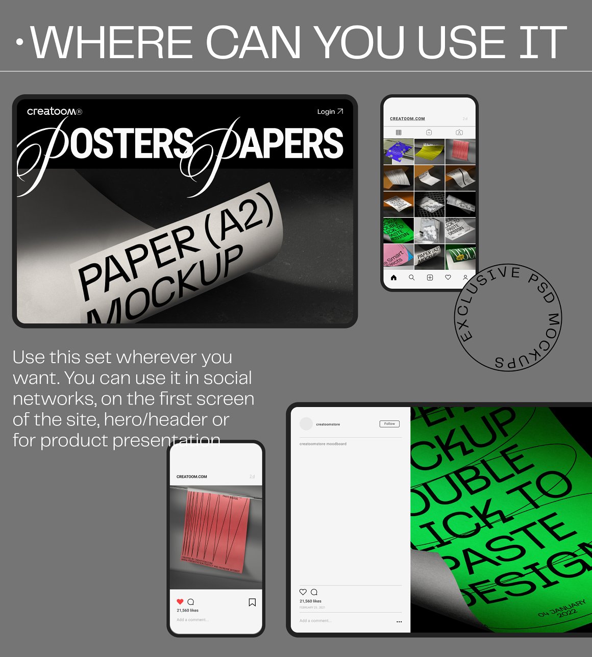 32个高级A4单页招贴传单海报设计作品贴图展示PS样机素材效果图 32 Poster & Paper mockups . 第4张