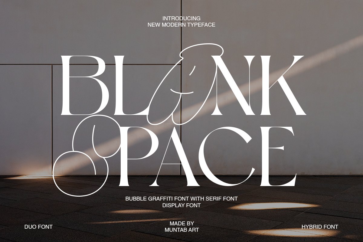英文字体：现代复古杂志品牌广告设计无衬线字体 Blank Space | Modern Display 设计素材 第1张