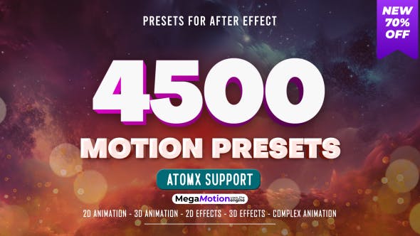 AE脚本：4500个图层弹性缓冲出入动画运动特效预设 Motion Presets . 第1张