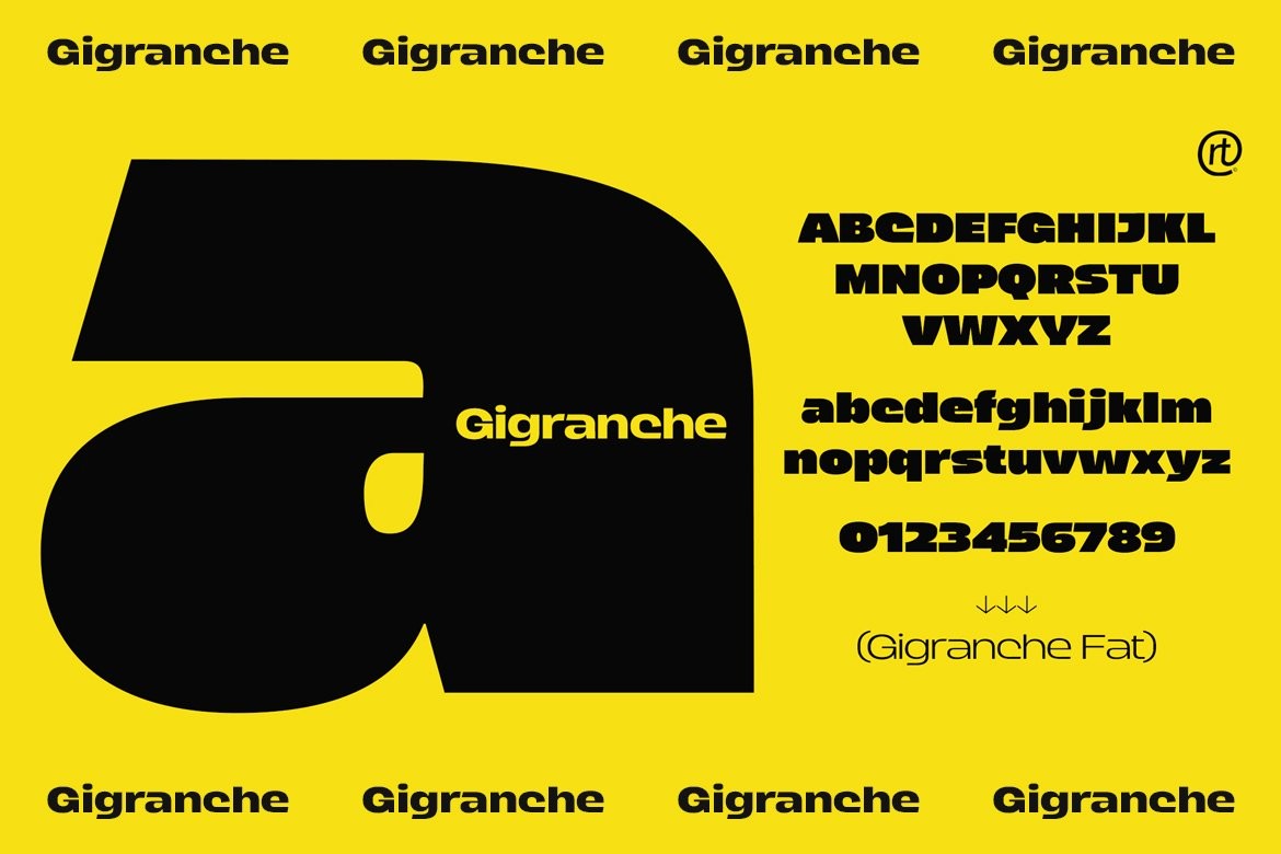 Gigranche现代极简英文字体完整版 设计素材 第3张