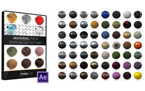 500个E3D V2材质预设包 The Pixel Lab – Material Pack For Element 3D V2