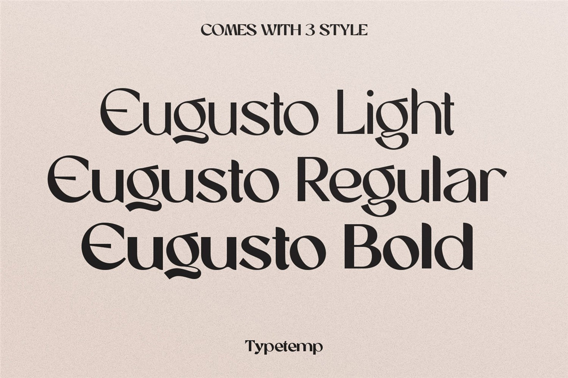 英文字体：现代时尚优雅女性化品牌推广海报标题设计Logo英文字体素材包 Eugusto Display Typeface 设计素材 第16张