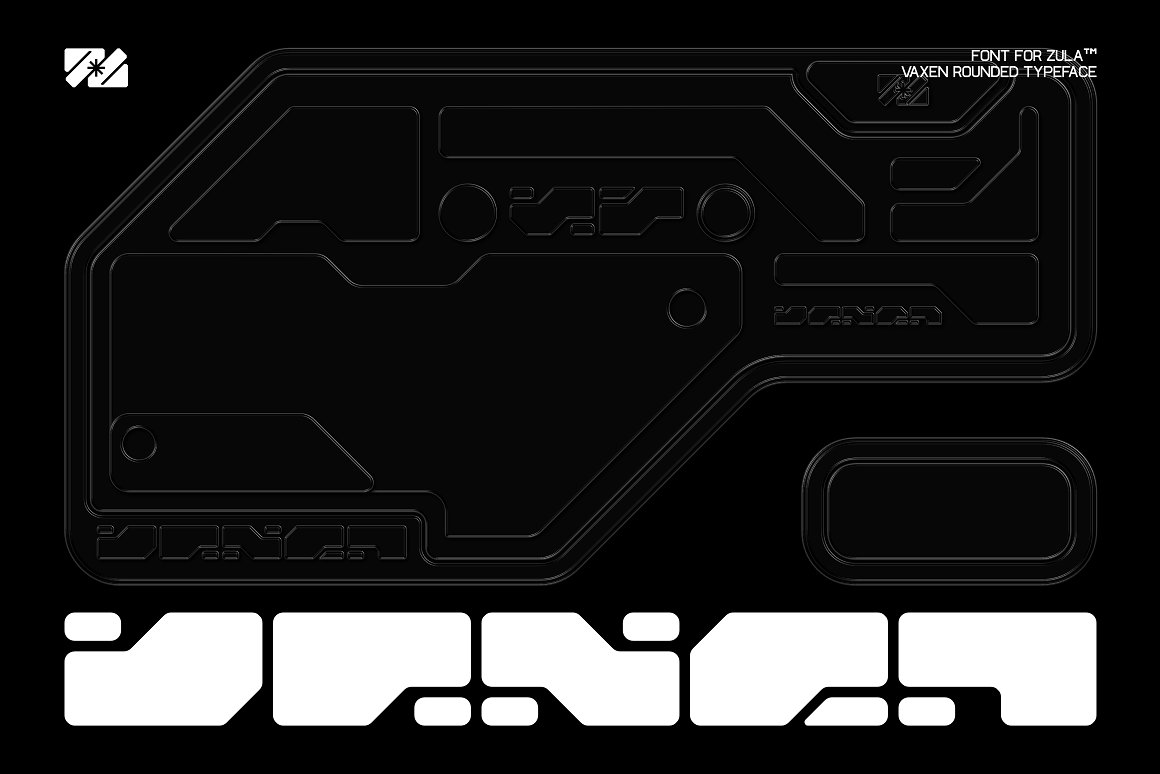 英文字体：未来科幻赛博朋克工业HUD几何Y2K品牌标题英文字体 Vaxen-Rounded Variable Font . 第2张