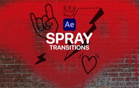 嘻哈街头风格涂鸦艺术跑酷喷漆喷雾转场过渡 Spray Transitions for After Effects