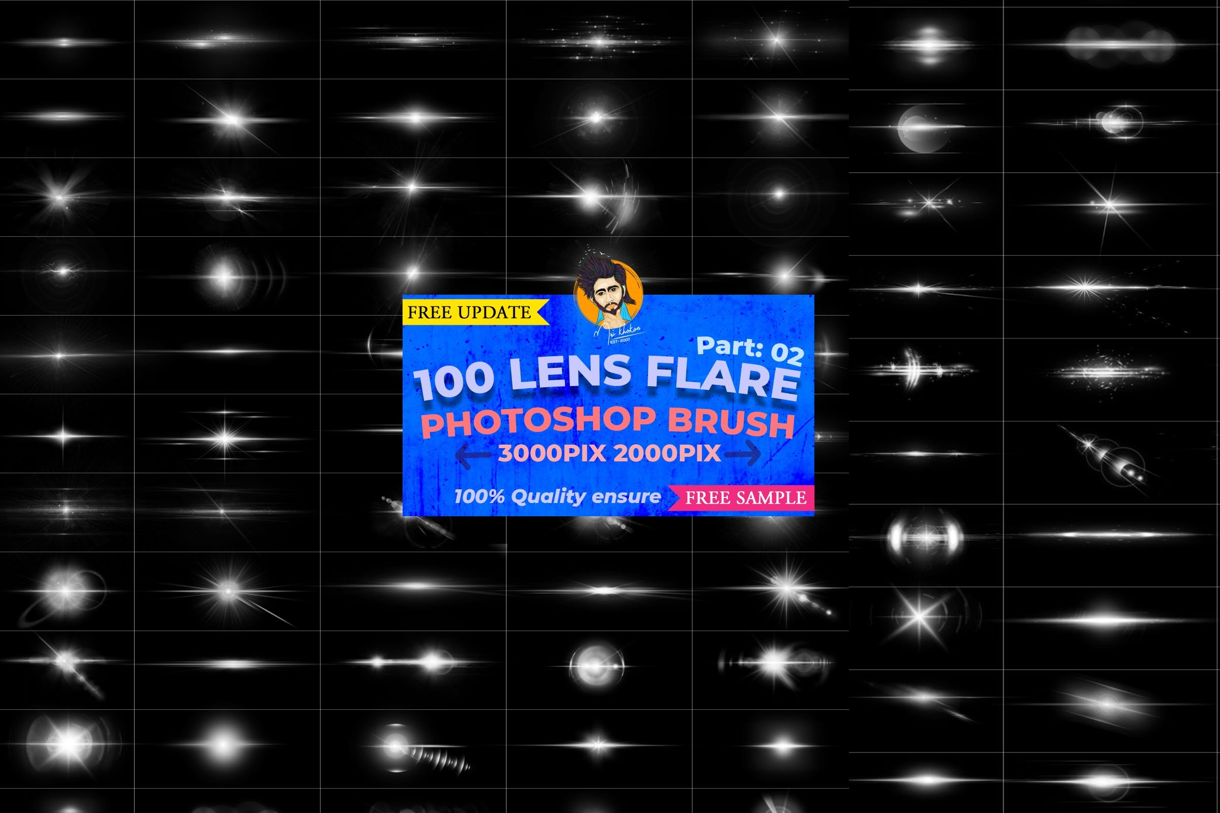 100+镜头灯光效果Photoshop笔刷 笔刷资源 第1张