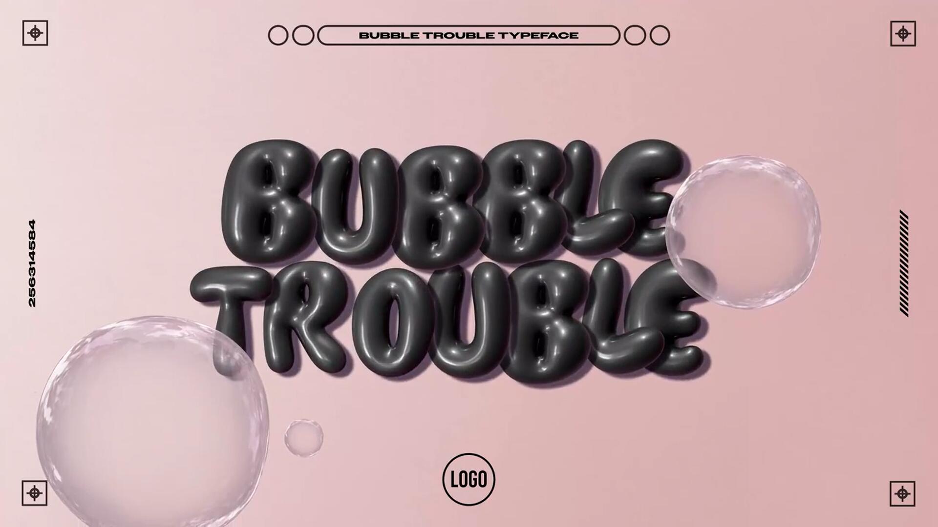 AE模板：趣味卡通圆润胖乎乎y2k气球气泡标题时尚背景动画样式 Bubble Trouble Typeface 影视音频 第3张