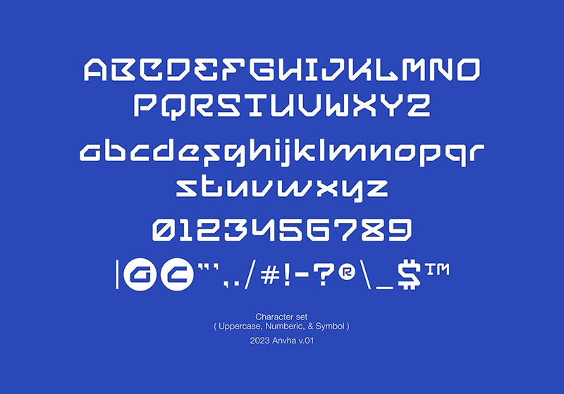 Anvha科技风格英文字体，免费商用字体 设计素材 第3张