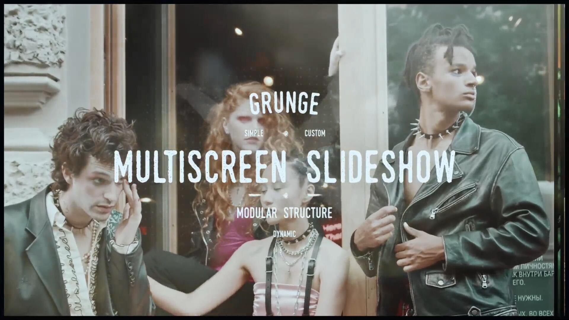 PR模板/预设：嘻哈蒙太奇风格街头手绘潦草笔触拼贴画分屏包装 Grunge Grid Multiscreen Slideshow | Premiere Pro . 第4张
