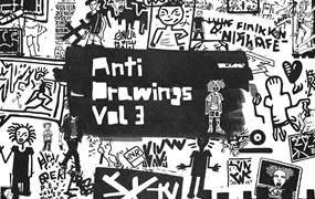 复古街头涂鸦艺术Y2K反设计叛逆手绘钢笔插画插图AI矢量设计套装 Anti-Drawings Vol. 3 x286 Vectors
