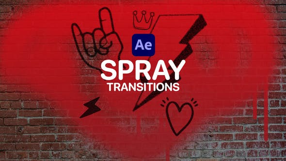 嘻哈街头风格涂鸦艺术跑酷喷漆喷雾转场过渡 Spray Transitions for After Effects . 第1张