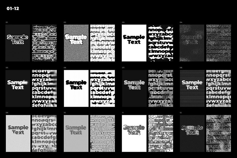 40种复古扭曲故障文字效果图层样式PSD，附视频教程 插件预设 第16张