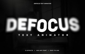 PR预设：12种电影美学动态模糊散焦文本标题效果动画包 Defocus Text Animator