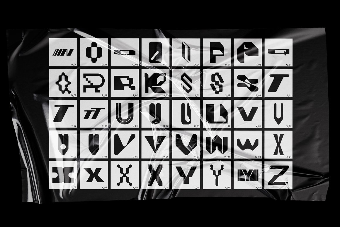 426个街头抽象赛博机能艺术实验性字母形状AI矢量数字现代排版印花设计套装 426 Shapes Letters Numbers Kit by Vanzyst . 第14张