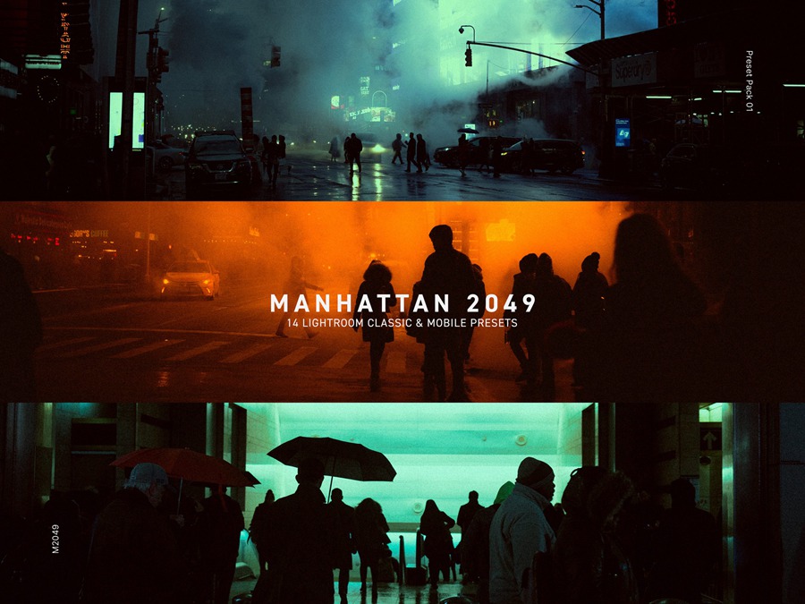 银翼杀手风格夜间摄影暗色调LR调色预设 Manhattan 2049 插件预设 第1张